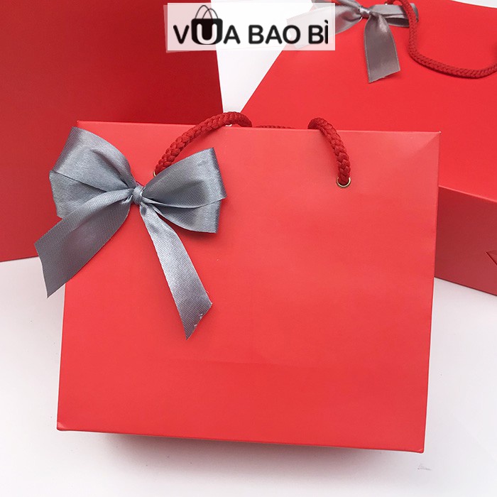 Túi đựng quà tặng màu đỏ kèm nơ xinh xắn túi quà tặng sinh nhật kỷ niệm sang  trọng VUABAOBI - MixASale