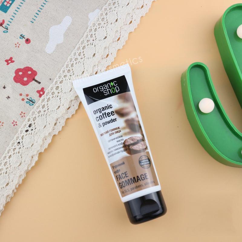 Tẩy tế bào chết cho da mặt Nga ORGANIC SHOP ORGANIC COFFEE & POWDER chiết xuất từ Cafe