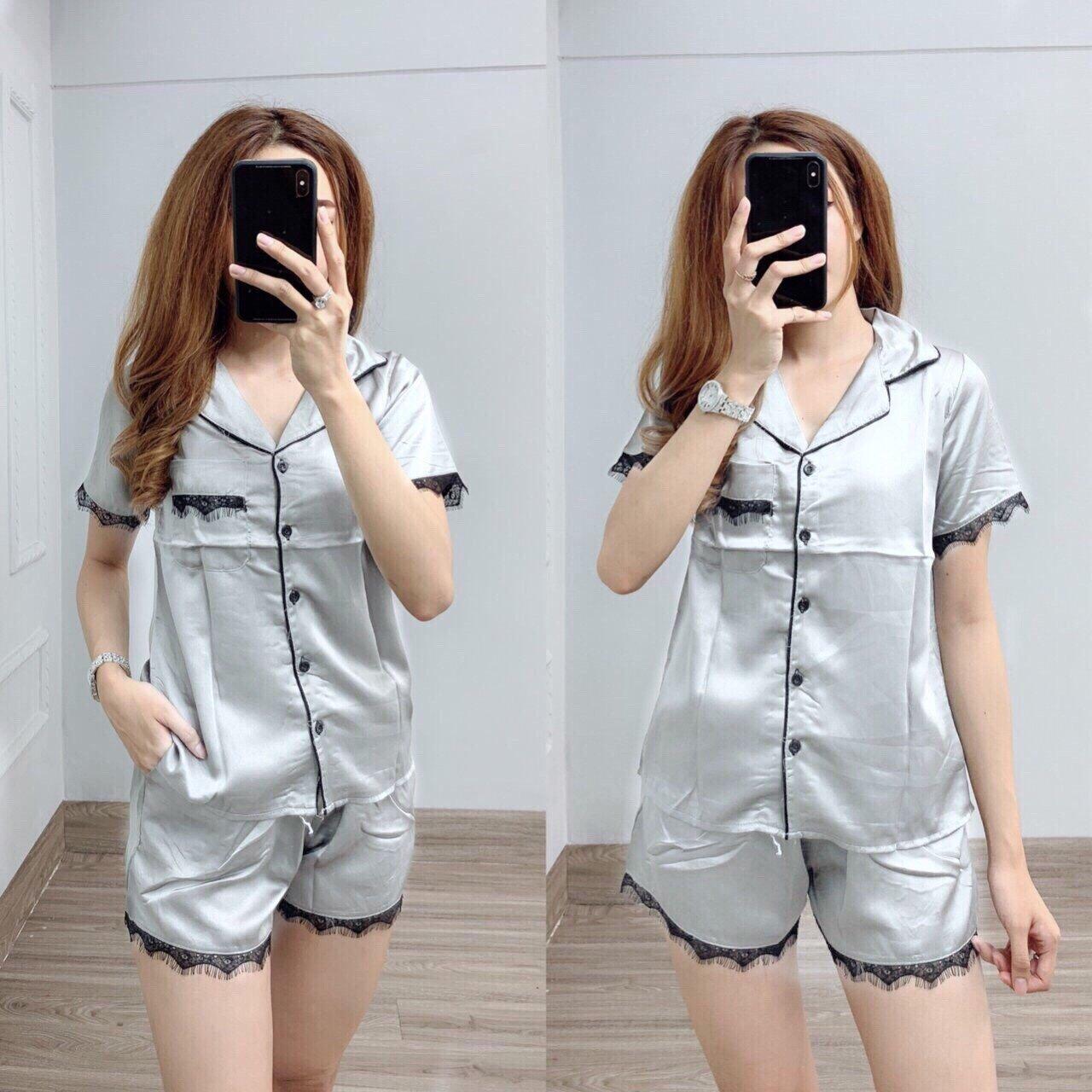 [HCM]Đồ bộ pizama đùi trơn cho nữ