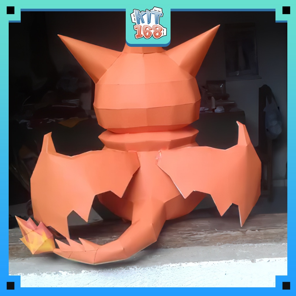 Mô hình giấy Anime Game Pokemon Pika.chu cosplay Charizard