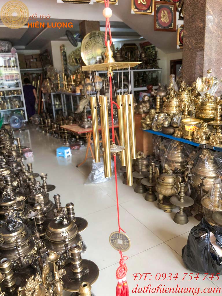 Chuông gió 6 ống bằng đồng 100% loại đẹp cỡ trung