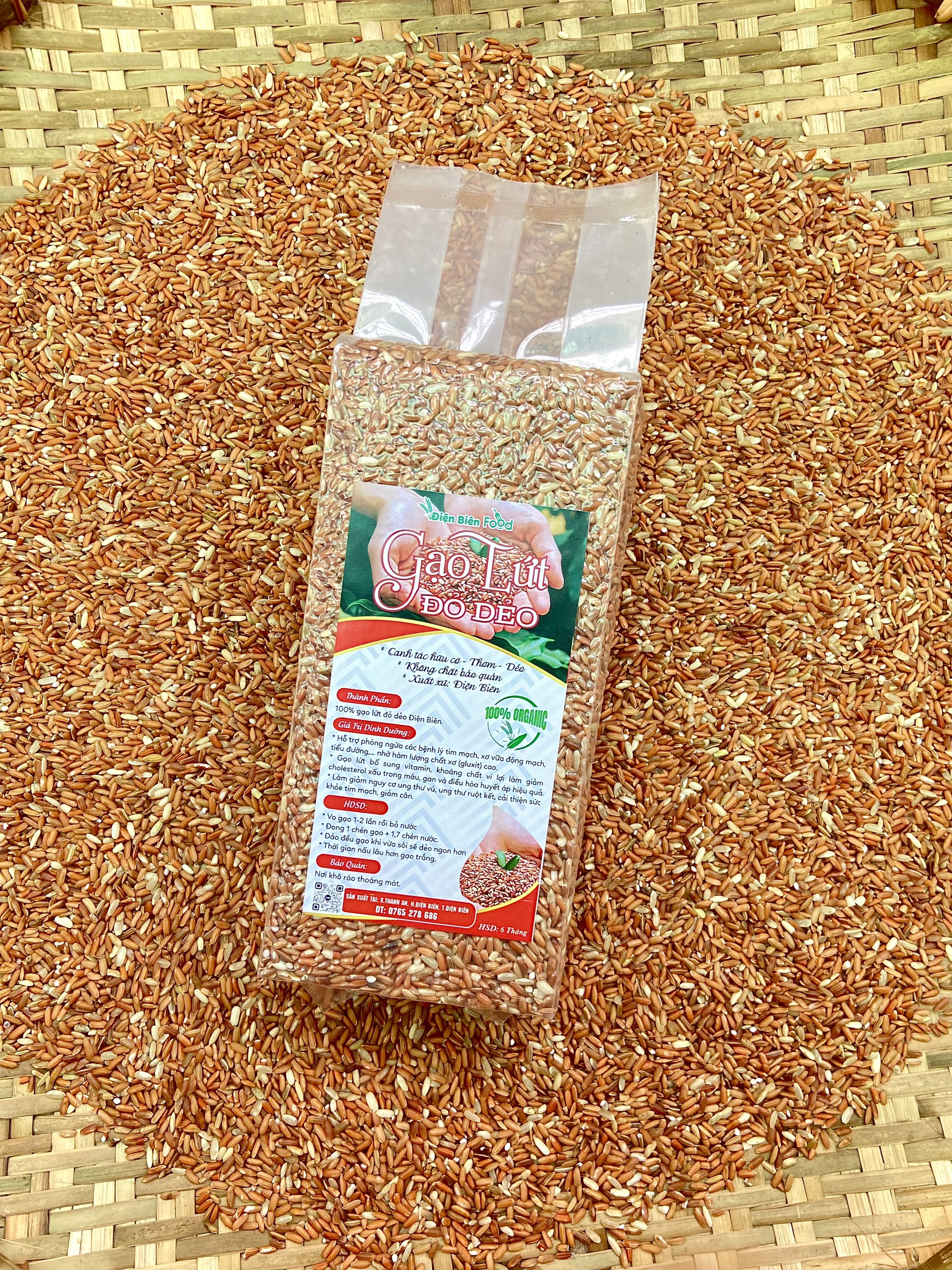 Gạo Lứt Đỏ Dẻo Điện Biên 1kg