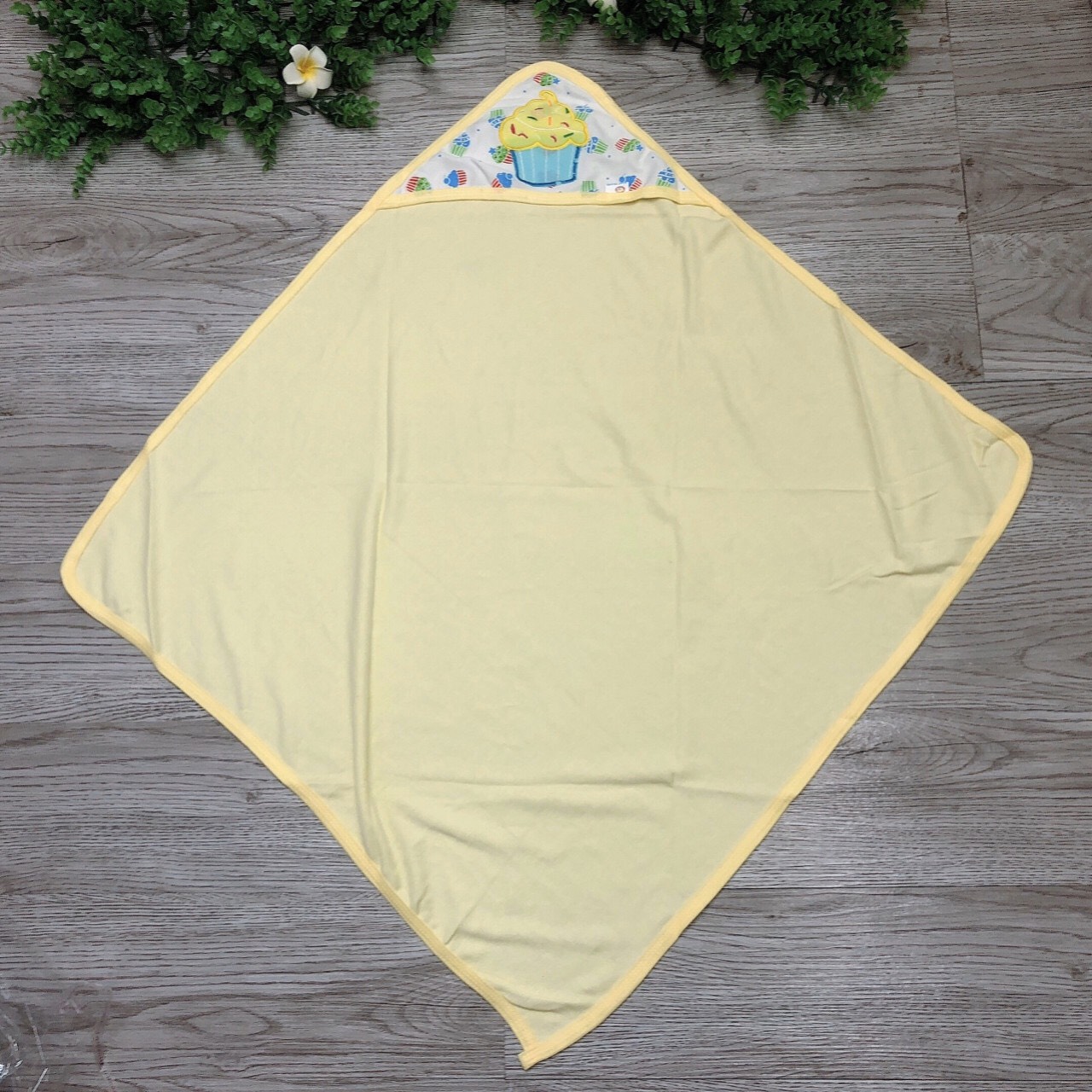 Ủ kén cotton có mũ cho bé siêu yêu