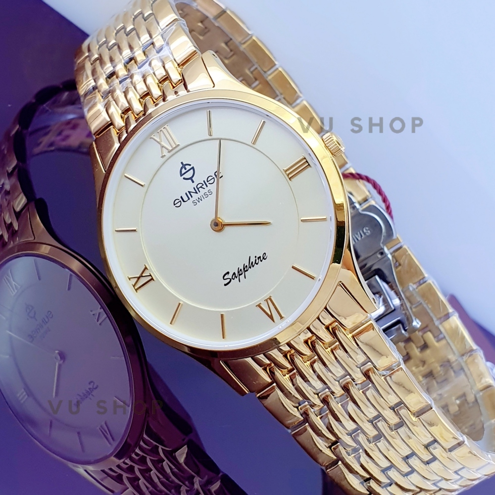 Đồng hồ đôi SUNRISE DM736SWC Siêu mỏng Chính hãng