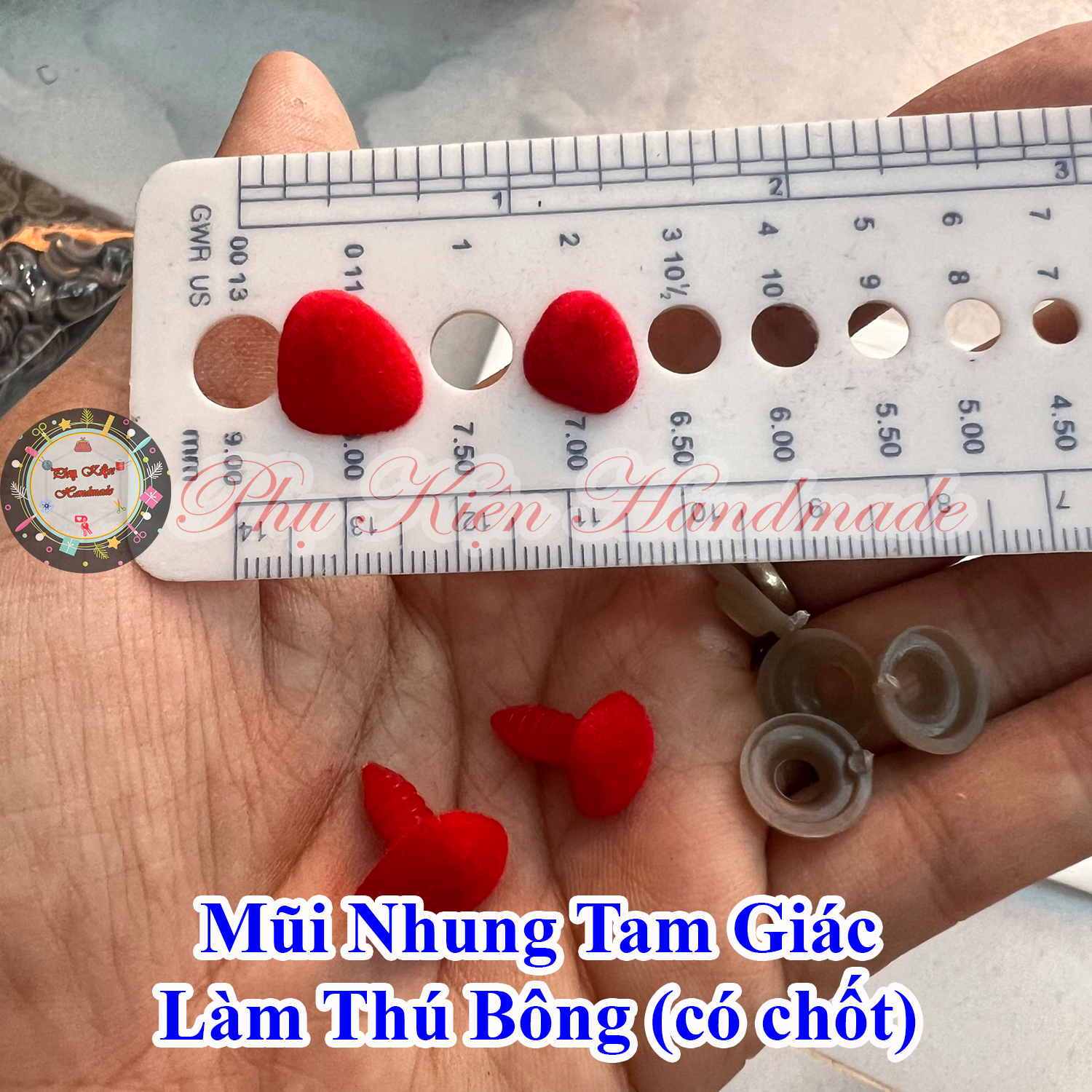 Mũi nhung tam giác làm thú bông (có chốt)