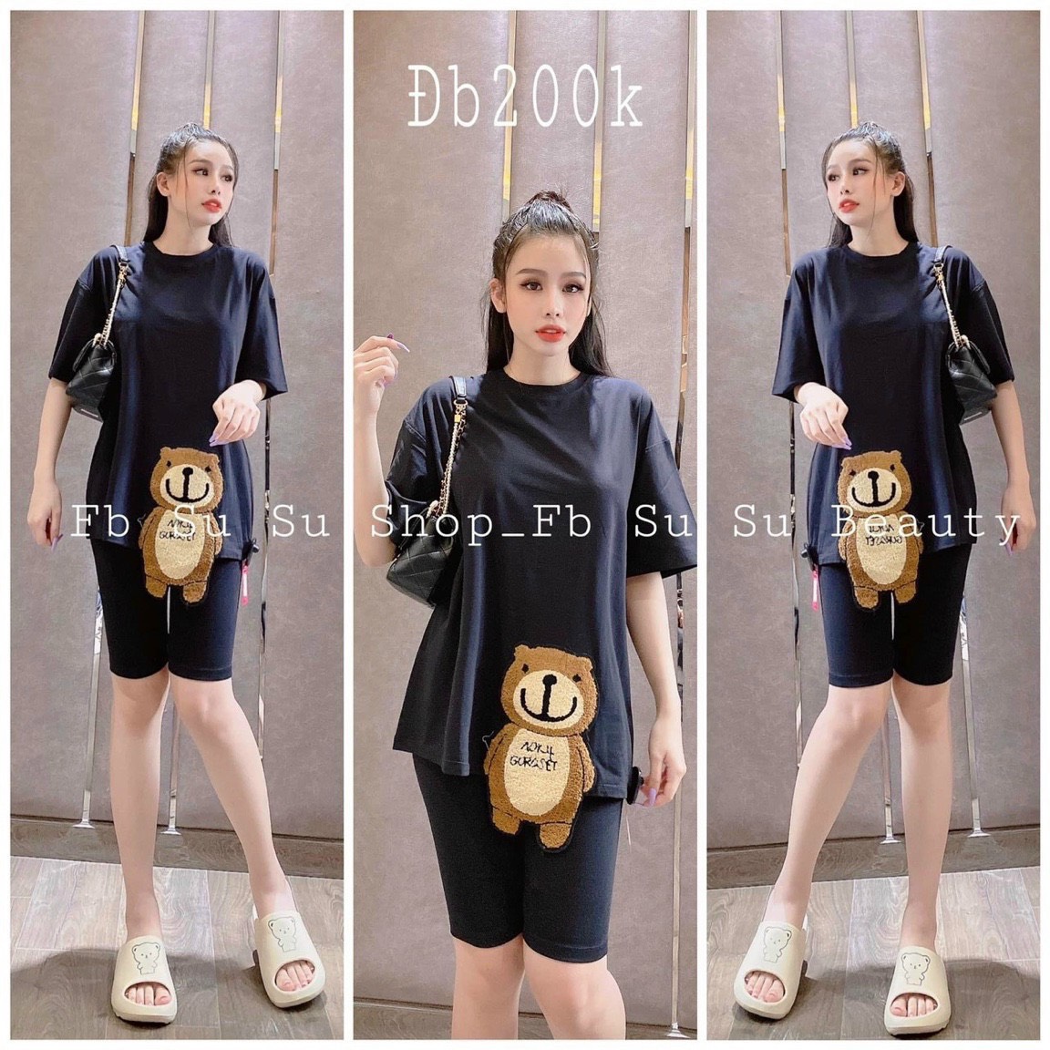 Sét Bộ Đùi In Hình Gấu Siu Cute