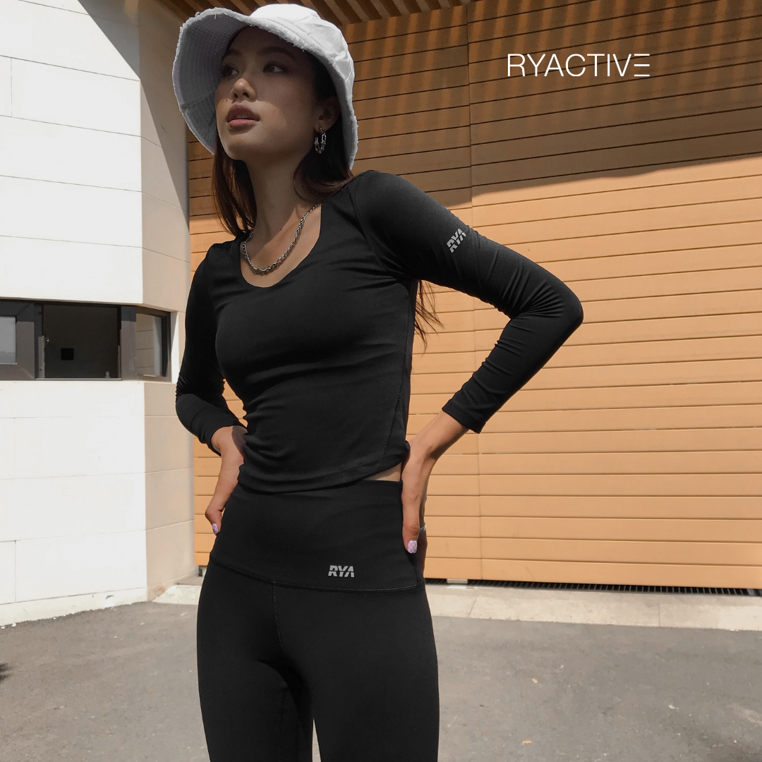 Áo thun tay dài RYACTIVE -  RYASOFT LONGSLEEVES TEE Black