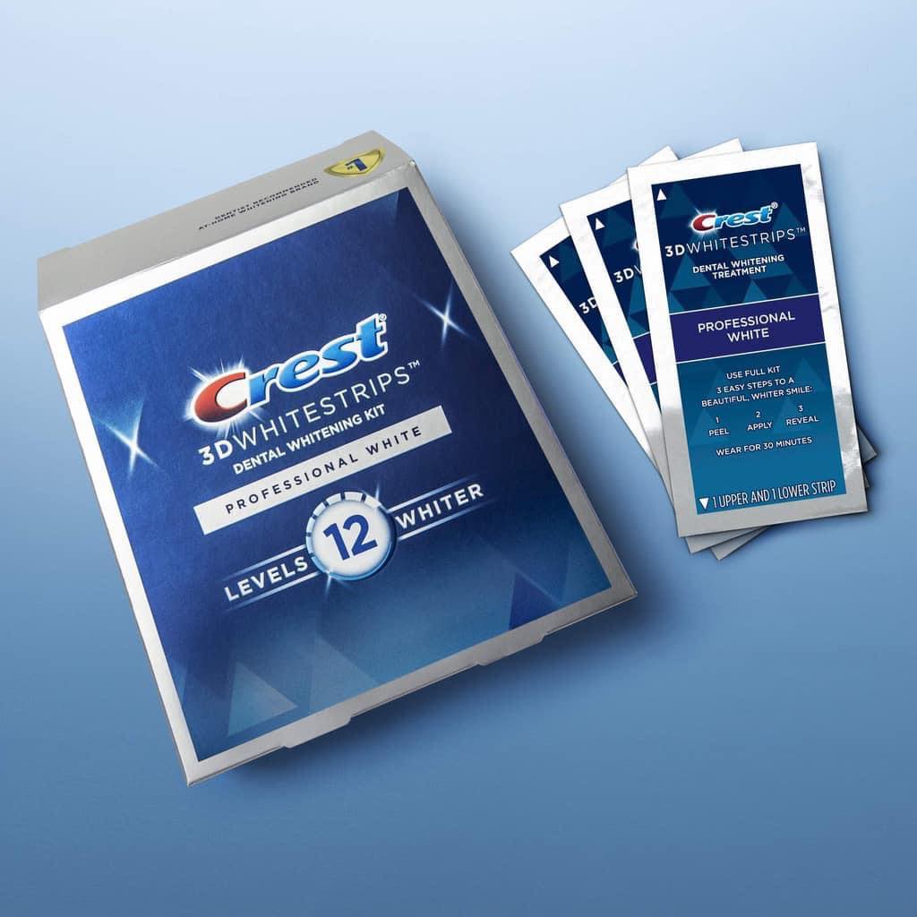 Miếng dán trắng răng Crest 3D Professional White levels 12 whiter (LẺ MIẾNG)