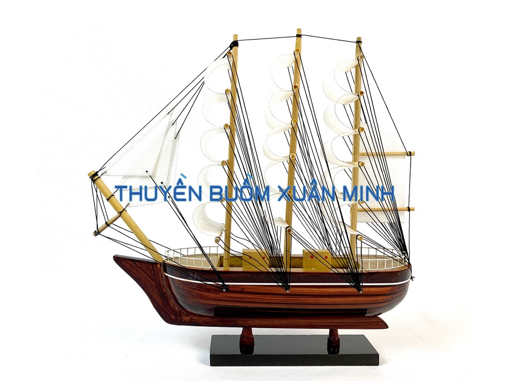 [HCM]Mô Hình Thuyền Buồm Gỗ Phong Thuỷ | Size Trung 26cm