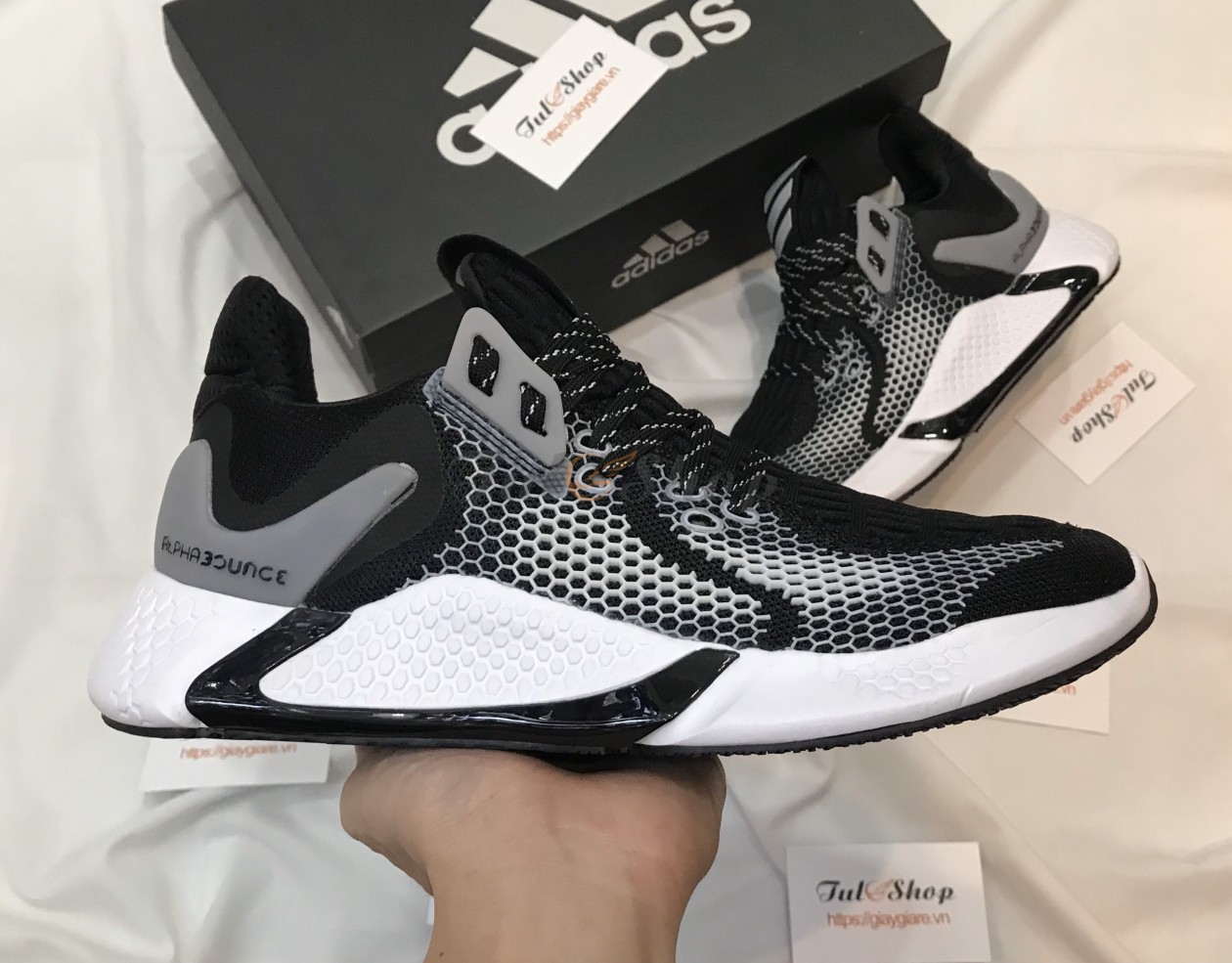 Giày Thể Thao ALPHA CORE BLACK Nam , Nữ Cao Cấp (Full Box)