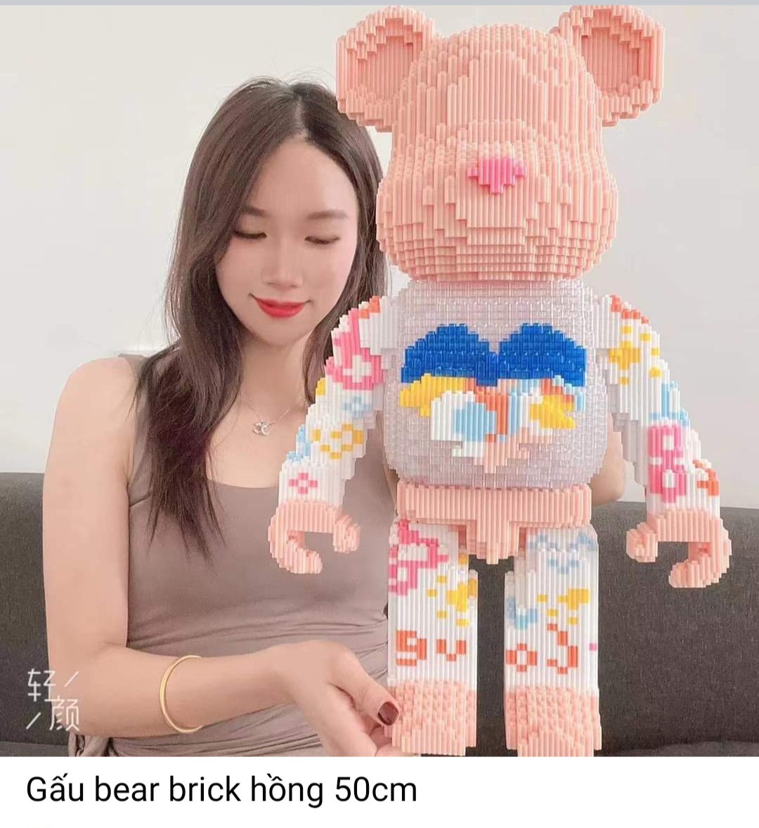 Lắp ráp xếp hình bearbrick tự ráp cỡ lớn size 55cm, đồ chơi lắp ráp gấu bearbrick,xếp hình gấu teddy nhiều mẫu mới nhất 2022