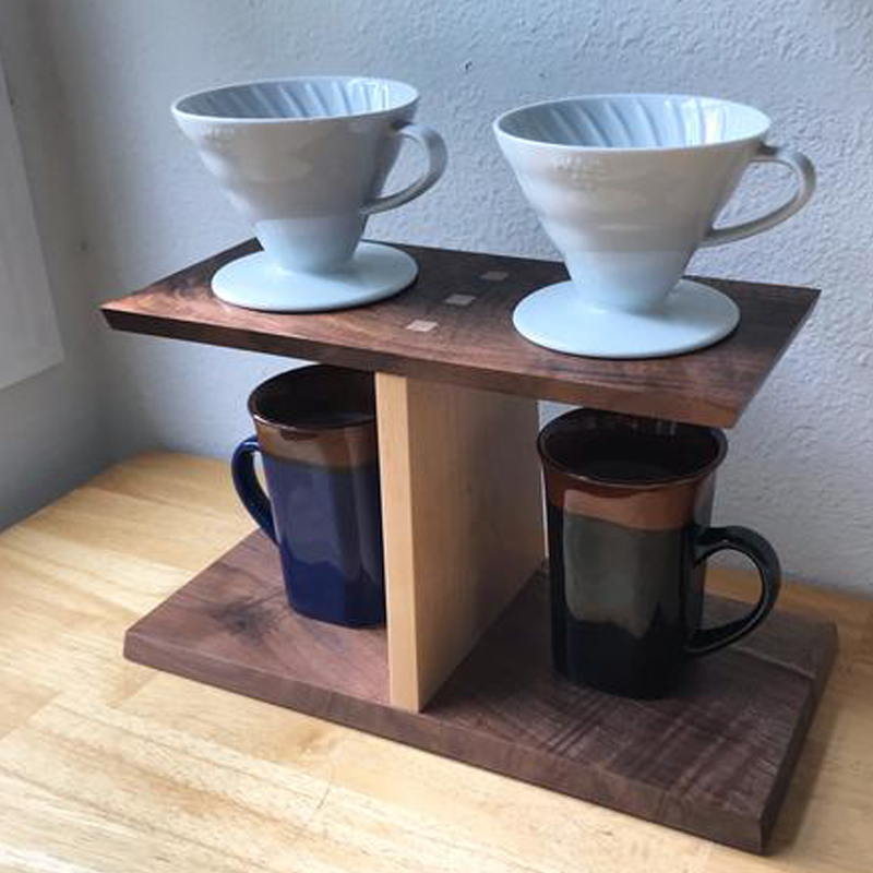 Giá đỡ pha cafe V6 bằng gỗ