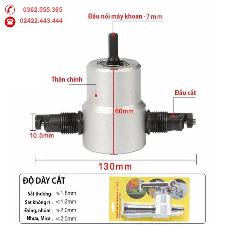 đầu kít cắt tôn đa năng gắn máy khoan