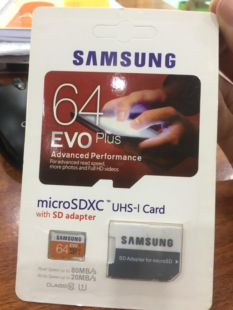 Thẻ Nhớ Sam Sung 80MB/S 64GB EVO Plus 10 Micro SDXC 64GB