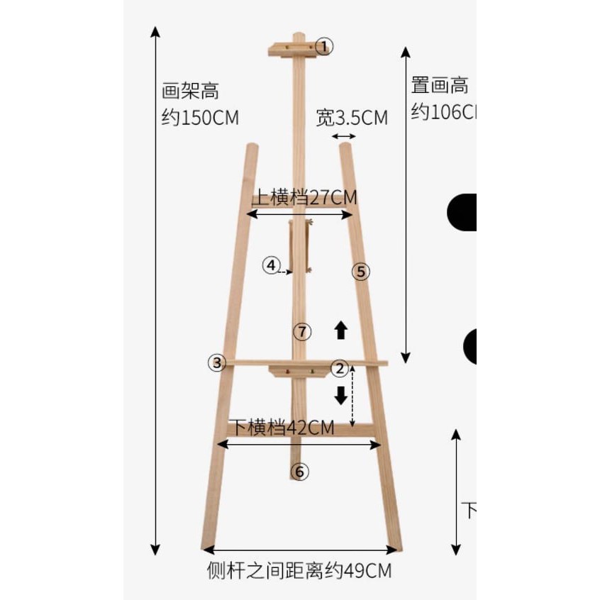[BinhDương] Giá vẽ lắp ráp gỗ nhập khẩu giá vẽ tháo lắp
