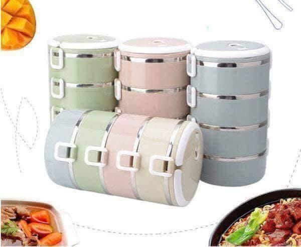 Cặp Lồng Cơm Lúa Mạch 4 Tầng - Cặp Lồng Cơm Giữ Nhiệt