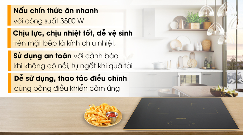 [HCM][Trả góp 0%]Bếp từ đôi Kangaroo KG438I