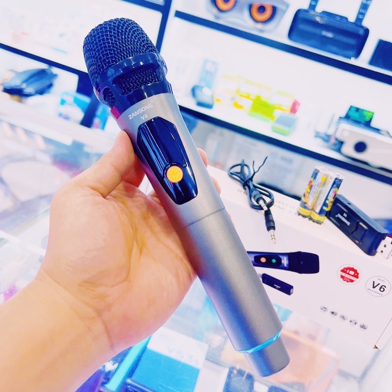 Micro không dây v6 cho loa kéo - loa amply bắt sóng mạnh