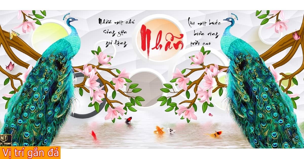 Tranh đính đá nhẫn một chút sóng yên gió lặng lùi một bước biển rộng trời cao VS448 KT120x60