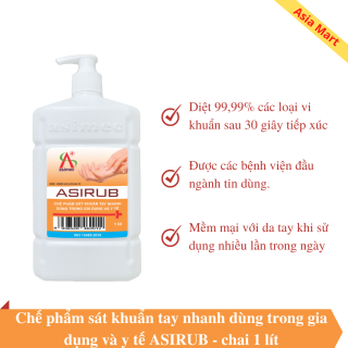 Nước rửa tay khô sát khuẩn y tế 1 lít ASIRUB CHÍNH HÃNG thumbnail