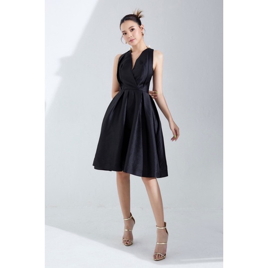 LALLA - Đầm sát nách Luli cổ chữ V xoè nhẹ nữ