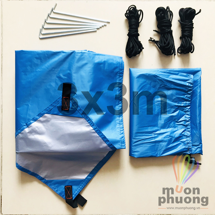 [HCM]Tấm bạt 3x3m 3x5m tăng mái che lều cắm trại dã ngoại chống nước Mountain Cattle - MUÔN PHƯƠNG SHOP