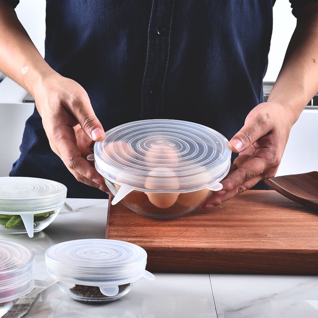 Sét 6 nắp đậy thức ăn bằng silicone