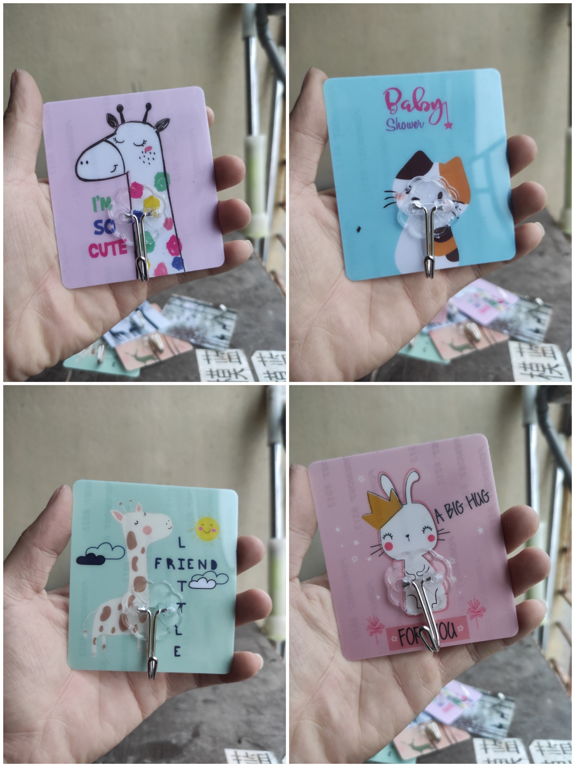 Combo 20 móc dán tường in hình 3D siêu bền chắc cute