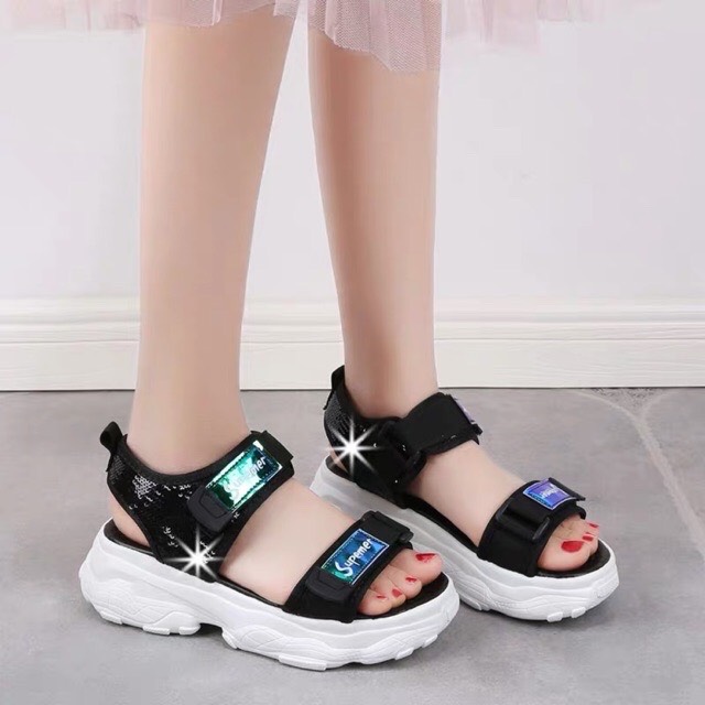 dép quai dán sandal nữ đế cao su mềm nhẹ êm