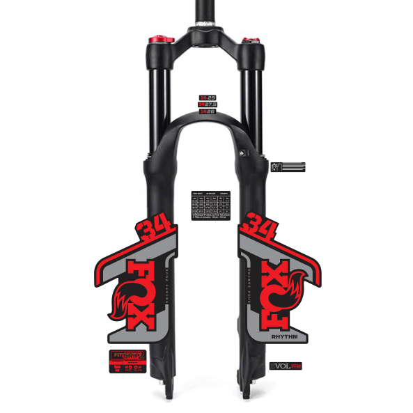 tem decal dán phuộc xe đạp địa hình Fox rhythm 34 2021 | cheetahdecals.com