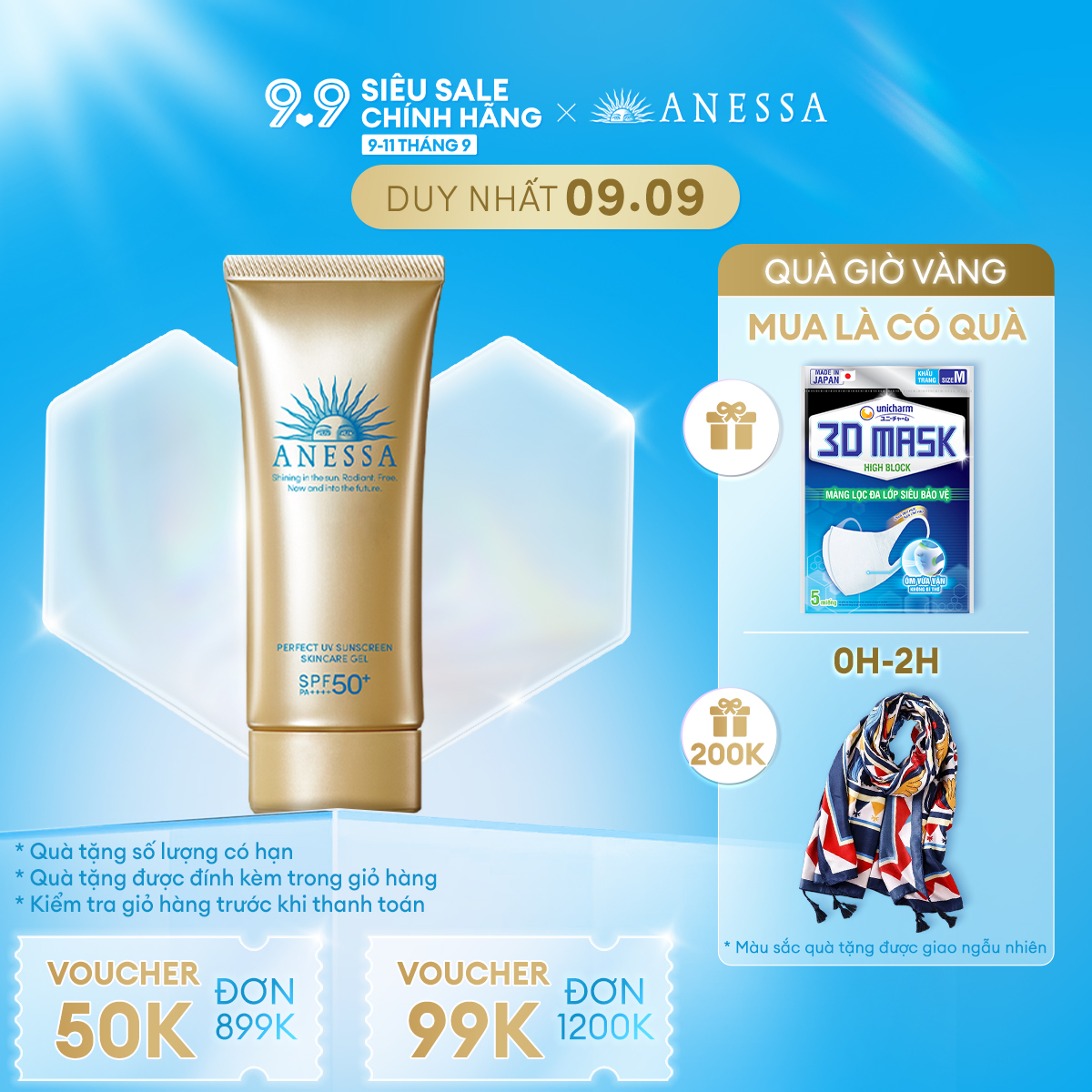 15-19.12 TẶNG BỘ KEM CHỐNG NẮNG VÀ SỮA DƯỠNG TRẮNG Kem chống nắng dạng gel