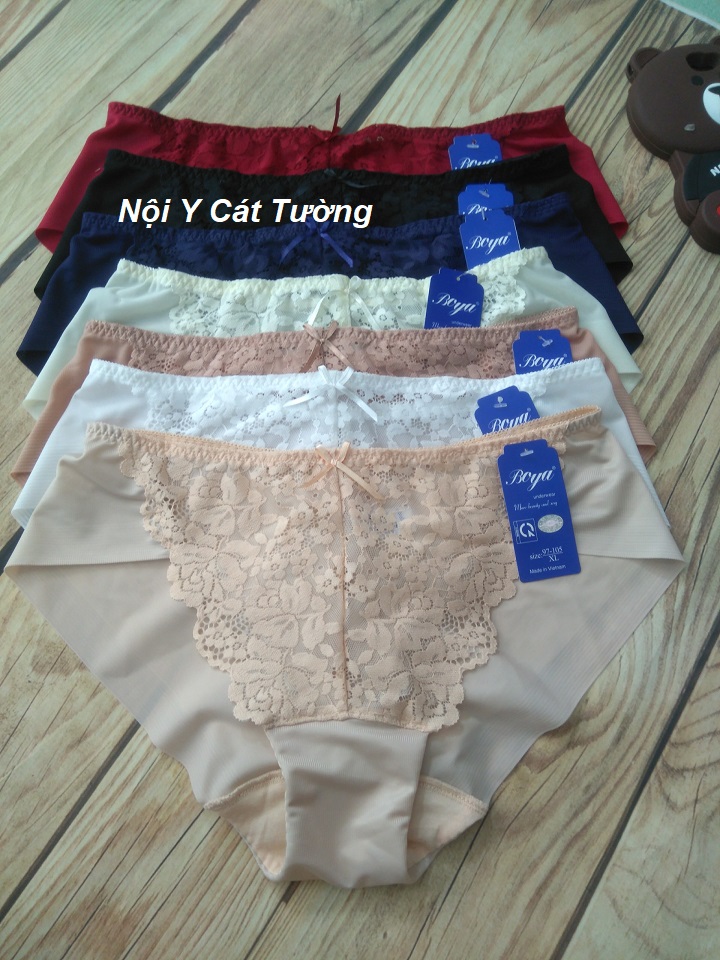 Quần lót trơn phối ren Boya, quần lót nữ boya