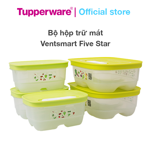 Bộ hộp trữ mát Tupperware có nút hô hấp Ventsmart