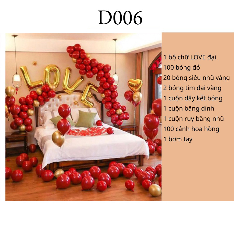 Set Bóng Trang Trí Phòng Cưới, Bóng Bay Trang Trí Phòng Cưới