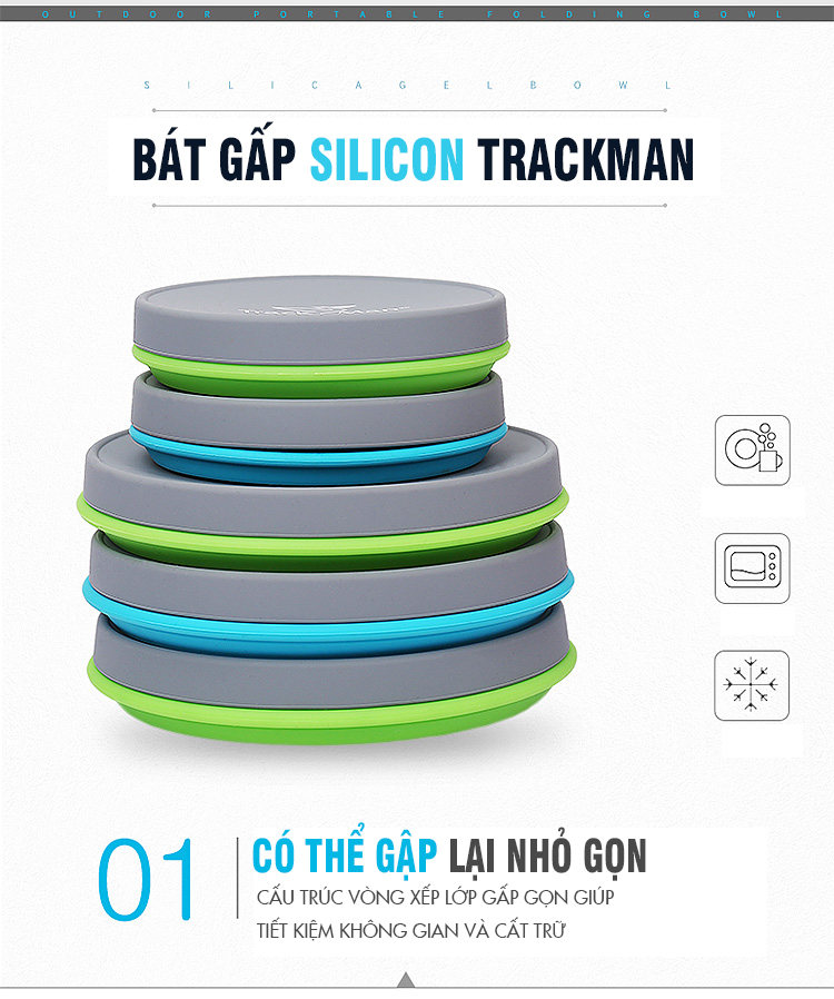 Bát gấp silicon Trackman Tm6819