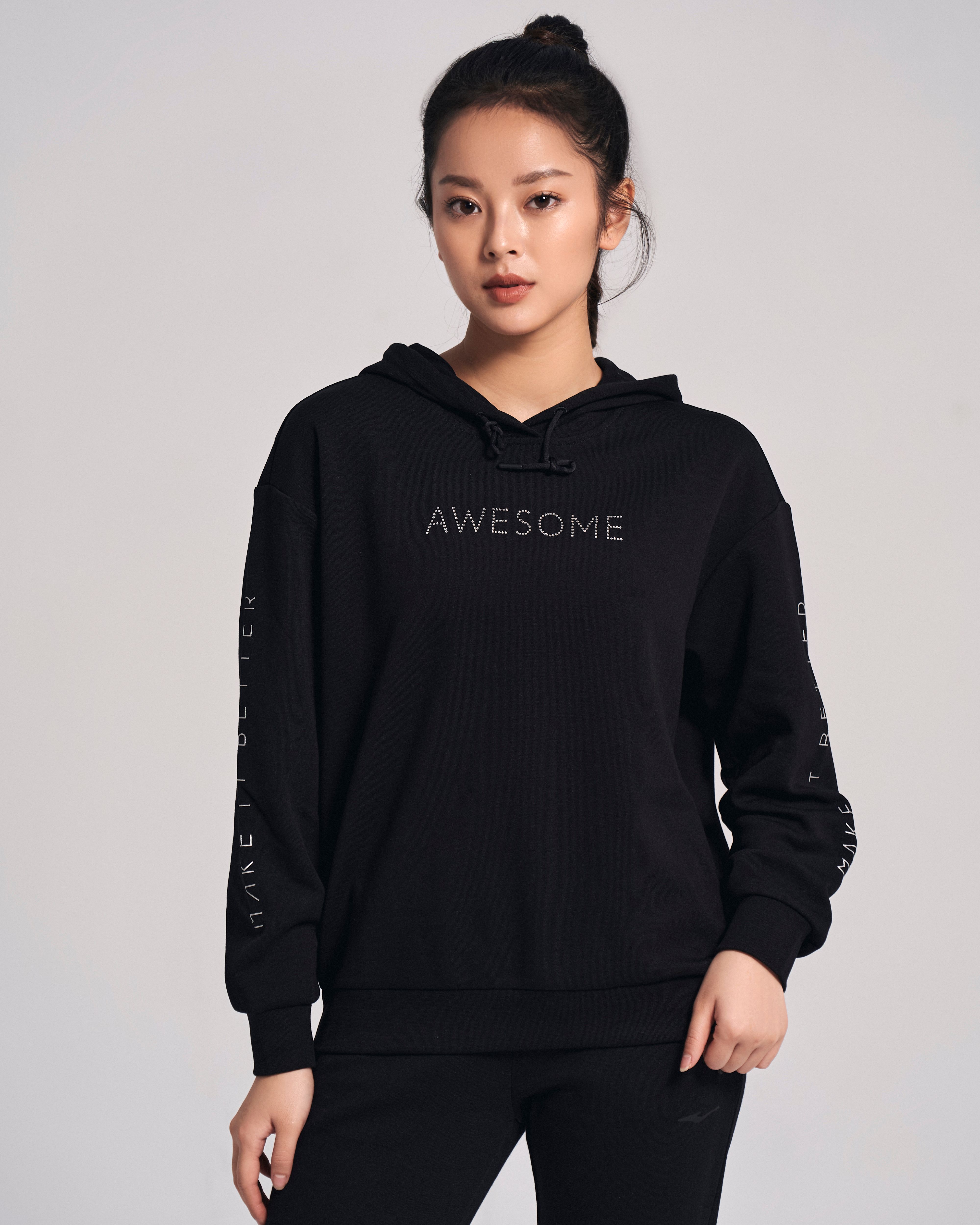Áo nỉ dài tay nữ ERKE 12221389301