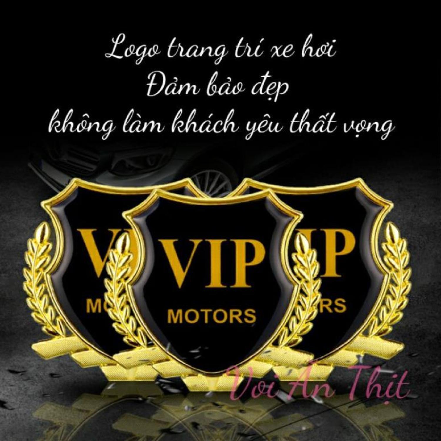 Logo Bông Lúa Dán Trang Trí Ô Tô, Xe Máy [ Viền Vàng ]