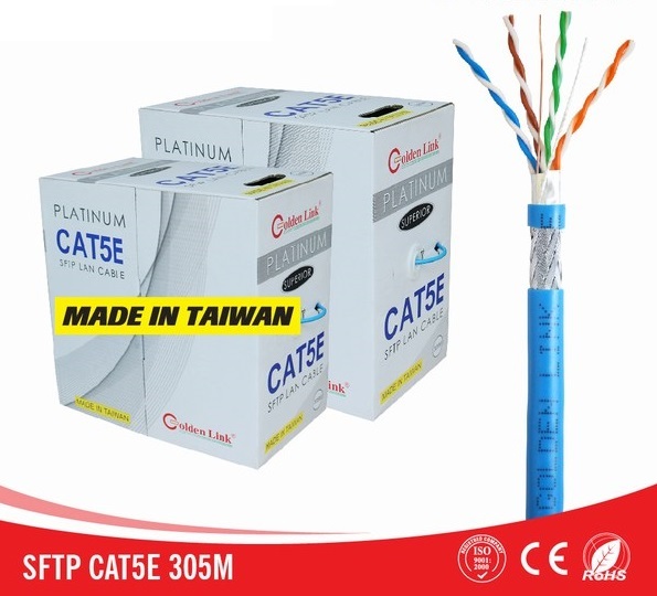 [HCM]CÁP MẠNG GOLDEN LINK SFTP Cat5e chống nhiễu (Xanh dương 305m)