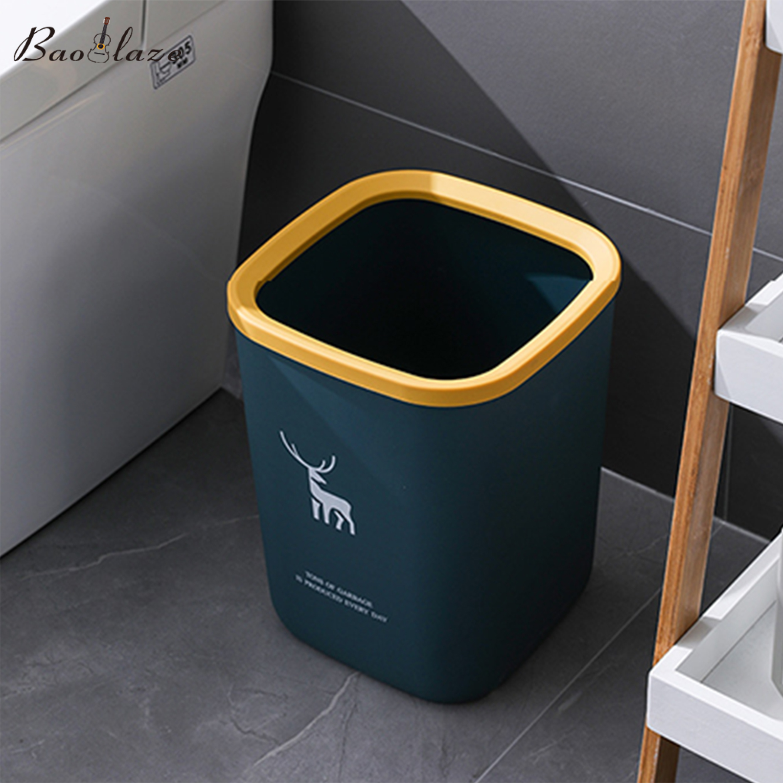 Baoblaze Plastic Rubbish Paper Waste Bin Home Office Bedroom Trash Can
