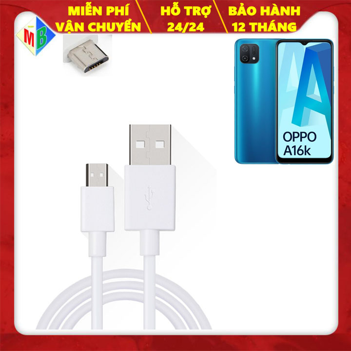 Cáp sạc nhanh oppo a16k chui micro usb chính hãng