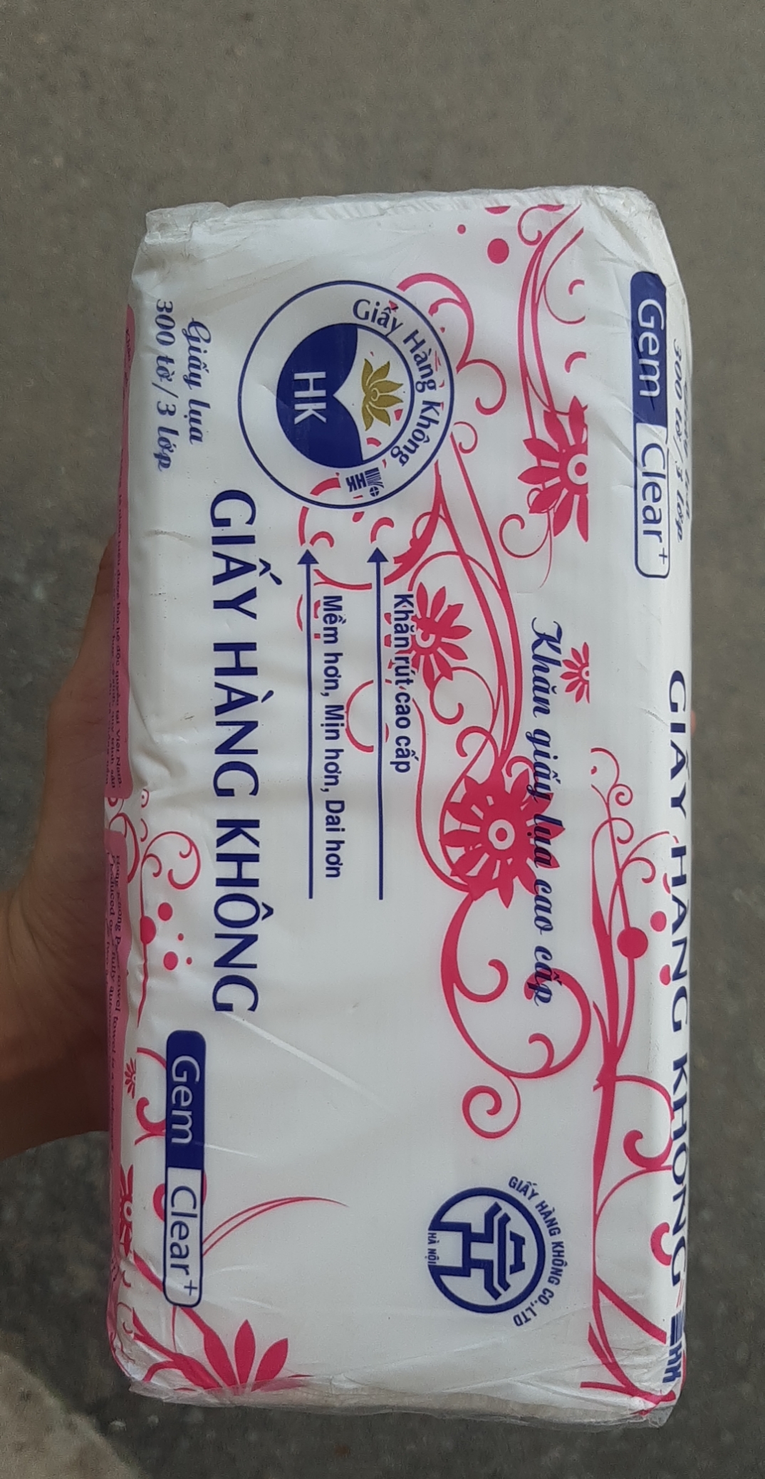 3 Gói Giấy Rút Lụa HK (300 tờ/1 gói / 3 lớp )