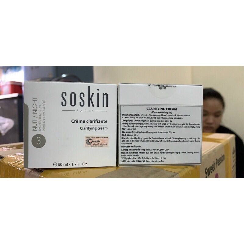 ✅[Chính Hãng] Kem dưỡng trắng da Soskin Clarifying Cream 50ml của Pháp