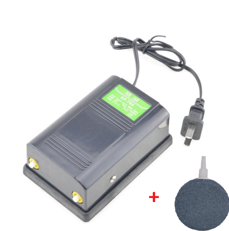 Máy sủi oxi dùng cho hồ cá hồ thủy sinh - 2 vòi khí kèm ống và cục sủi