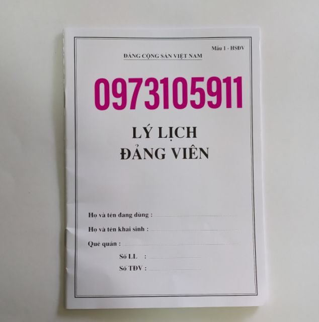 10 quyển lý lịch đảng viên mẫu 1-hsđv