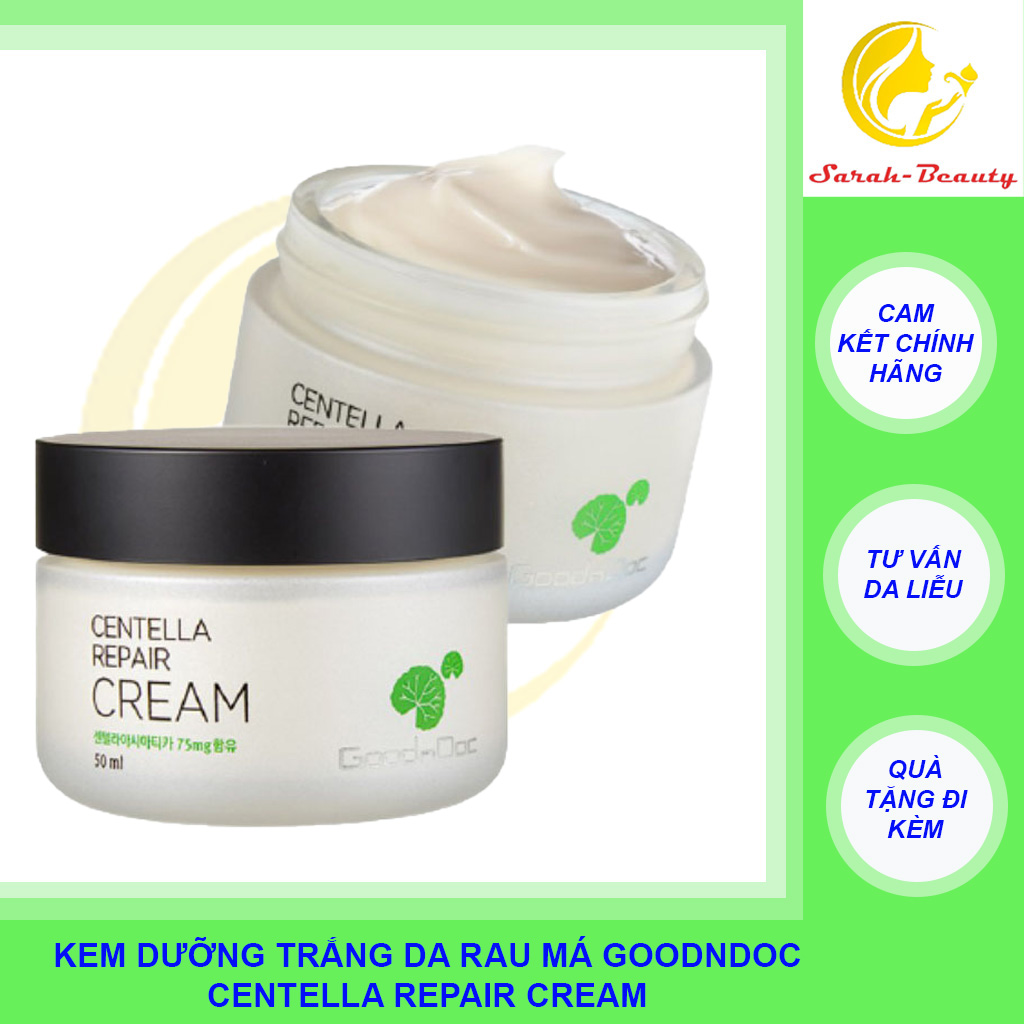 [CHÍNH HÃNG] Kem Rau Má Dưỡng Ẩm Phục Hồi Giảm Thâm Nám Trắng Sáng Da Chống Lão Hóa GoodnDoc Centella Repair Cream