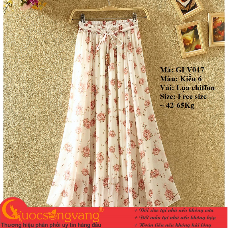Chân váy dài maxi hai lớp chân váy chiffon lưng thun GLV017 Cuocsongvang