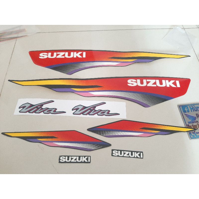 Bộ tem dán xe Suzuki Viva màu đỏ xịn cao cấp