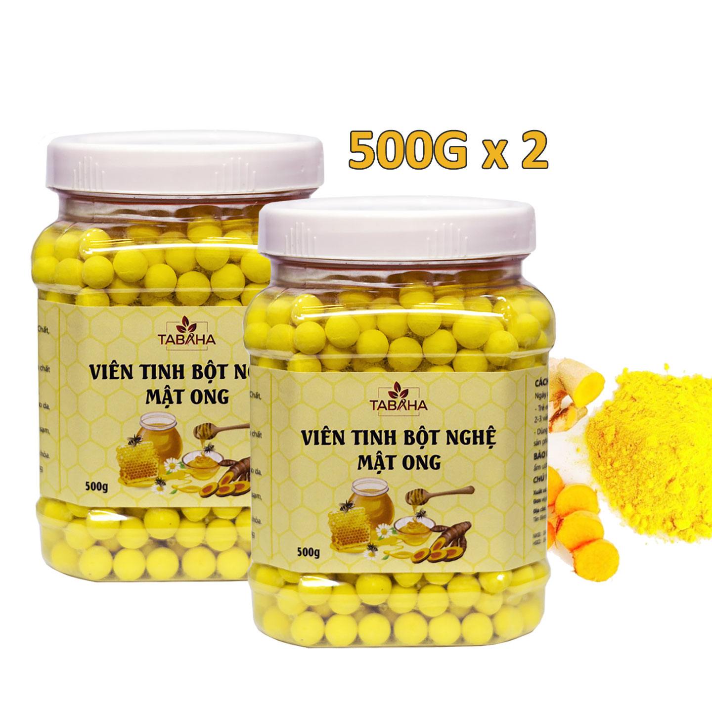 Viên tinh bột nghệ mật ong Tabaha 500g hỗ trợ dạ dày đẹp da