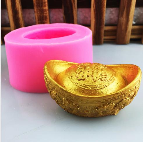 Khuôn silicon 4d rau câu làm bánh mẫu Thỏi Vàng