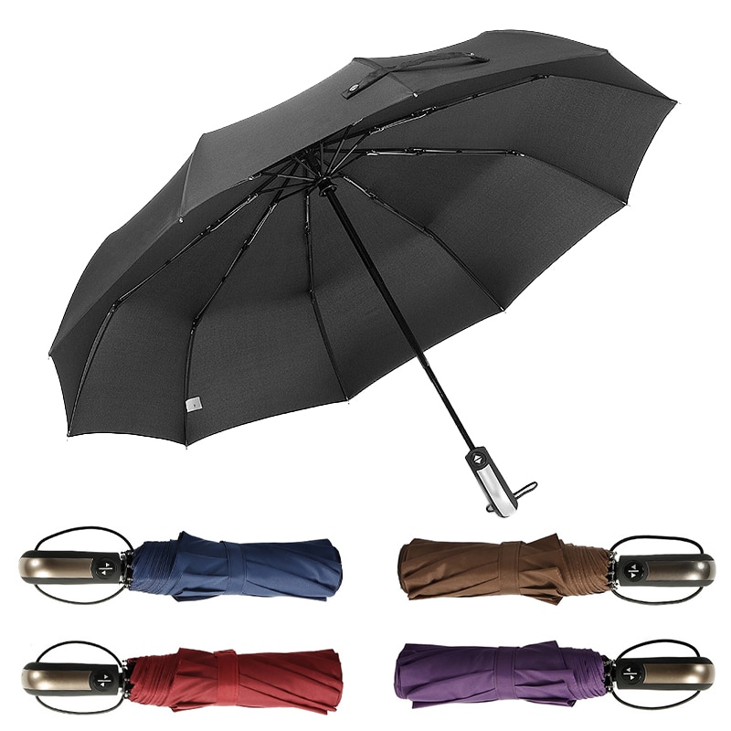 Ô DÙ 10 NAN SIZE LỚN ĐÓNG MỞ TỰ ĐỘNG BẰNG NÚT BẤM CHỐNG TIA UV - VẢI DÙ CAO CẤP HÀNG XUẤT NHẬT - DÙ ĐI MƯA GẤP GỌN CHỐNG TIA UV CAO CẤP